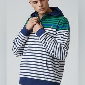 Polo Ralph Lauren Green and Blue Striped hoodie